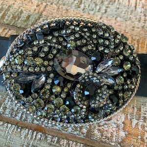 BLING Custom designed Black Leather Western Belt